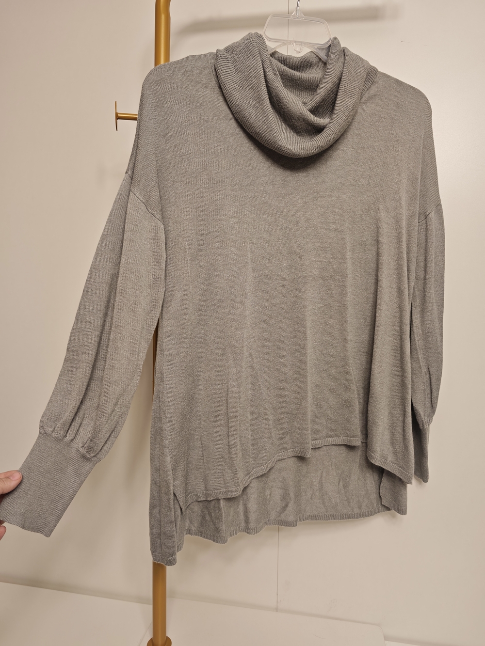 Appleseed's Gray Cowl Neck Sweater AP44303 Long Sleeve Knit Top Mens M